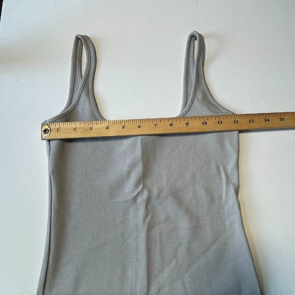 Forever 21 Mid Calf Length Light Grey Scoop Neck Dress Back Stitch Size Small - Picture 9 of 9